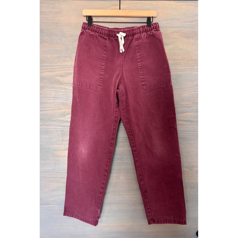 Battenwear Active Lazy Pants Mens Medium Bordeaux Plum Denim Fatigue Made in USA